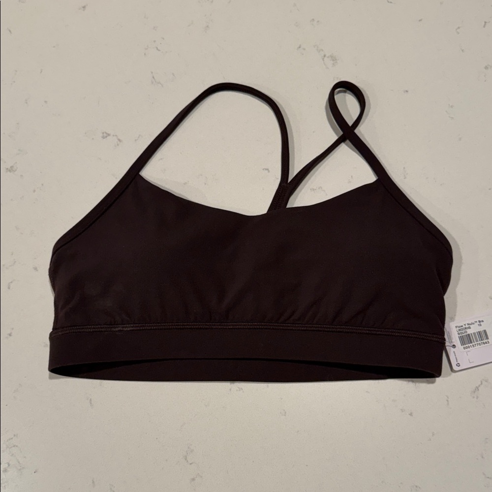 lululemon athletica NWOT brown strappy sports bra